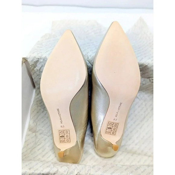 Pour La Victoire Women's Korrine Leather Heel Mules Champagne Size 8.5 MSRP $245 - Picture 8 of 10